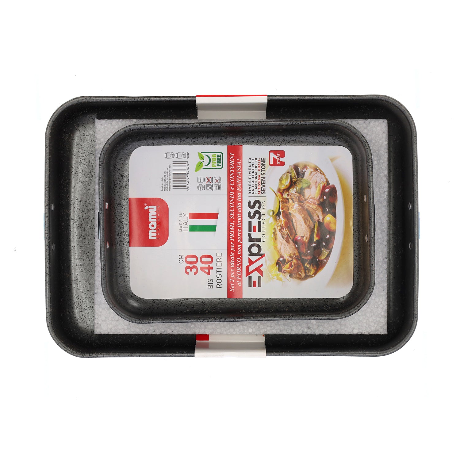MAMÙ - Teglia da forno Rostiere set 2 pezzi Linea Express 30/40 cm